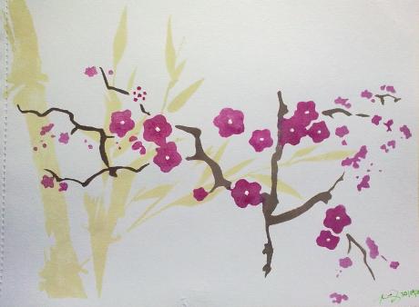 Cherry-blossoms - stencil - Pia Drescher - Array auf Array - Array - Array Cherry-blossoms - stencil - Pia Drescher - Array auf Array - Array - Array