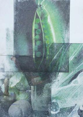 Frottage - Nitrohanddruck - Anja Noll - auf - Array - Frottage - Nitrohanddruck - Anja Noll - auf - Array -