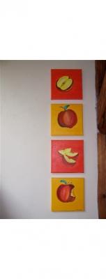 Apfelstudie , Acryl auf Leinwand - Tara - Array auf Array - Array - Apfelstudie , Acryl auf Leinwand - Tara - Array auf Array - Array -