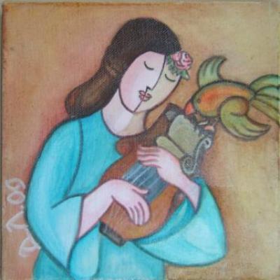 Gemälde aus Zyklus Frau und Vogel - Diana Lulcheva - Array auf Array - Array - Array Gemälde aus Zyklus Frau und Vogel - Diana Lulcheva - Array auf Array - Array - Array