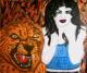 Maddy und der Leopard - Peter Mach - Ãl-Kohle auf Leinwand - Portrait - Klassisch Maddy und der Leopard - Peter Mach - Ãl-Kohle auf Leinwand - Portrait - Klassisch
