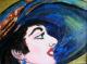 Dame mit Hut - Peter Mach - Acryl auf Leinwand - Portrait-Frauen - Klassisch Dame mit Hut - Peter Mach - Acryl auf Leinwand - Portrait-Frauen - Klassisch