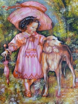 Kind mit Windhund - Wolfgang Archibald Nagl - Array auf Array - Array - Kind mit Windhund - Wolfgang Archibald Nagl - Array auf Array - Array -