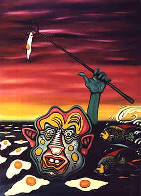 Mister Pim angelt Spiegeleier, 1997, Pèro - Pero - Array auf Array - Array - Mister Pim angelt Spiegeleier, 1997, Pèro - Pero - Array auf Array - Array -