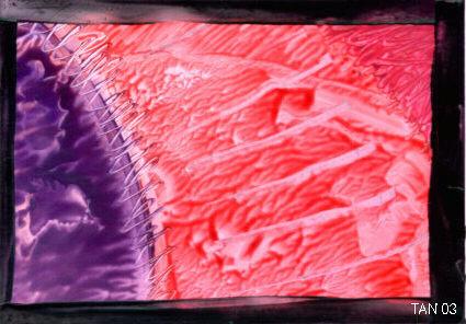 Weltenbeziehung (Encaustic Nr5.) -TAN- (Tanja Meye -  Tan -  auf Array - Array - 