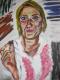 junge Frau mit Praline - Peter Mach - Acryl auf Leinwand - Portrait-Frauen - Klassisch junge Frau mit Praline - Peter Mach - Acryl auf Leinwand - Portrait-Frauen - Klassisch