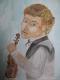 Mann mit Geige - Salzblatt Annette Schaefer - Aquarell auf - Portrait - Mann mit Geige - Salzblatt Annette Schaefer - Aquarell auf - Portrait -