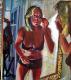 Petra schminkt sich - Karl Krachler - Acryl auf - weiblich - Petra schminkt sich - Karl Krachler - Acryl auf - weiblich -