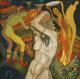Weis - Darina Dancheva- Racz - Ãl auf Leinwand - - Symbolismus Weis - Darina Dancheva- Racz - Ãl auf Leinwand - - Symbolismus