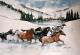 Wildpferde im Schnee - Sadettin Canpolat - Aquarell auf - Pferde - Realismus Wildpferde im Schnee - Sadettin Canpolat - Aquarell auf - Pferde - Realismus