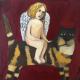 Engel auf dem Kater - Svetlana KUNST - Ãl auf Leinwand - Fantastisch - Engel auf dem Kater - Svetlana KUNST - Ãl auf Leinwand - Fantastisch -