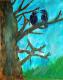 Hugin und Munin - klaus Wagner - Ãl auf Leinwand - Vögel - Klassisch Hugin und Munin - klaus Wagner - Ãl auf Leinwand - Vögel - Klassisch
