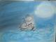 Schiff - Eva Kriedel - Kreide auf Papier - Meer - Schiff - Eva Kriedel - Kreide auf Papier - Meer -