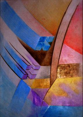 Abstrakte Zeichnung (XIII,12.02) (Geometrisierung) - Nagip Naxhije Papazi - Array auf Array - Array - Array