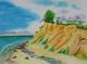 Steilküste 1 - Egon Rathke - Aquarell auf - Küste-Wasser - Steilküste 1 - Egon Rathke - Aquarell auf - Küste-Wasser -