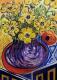 Blumenstrauà in violetter Vase - Wolfgang Blümel - Mischtechnik auf Karton - Blumen - Blumenstrauà in violetter Vase - Wolfgang Blümel - Mischtechnik auf Karton - Blumen -