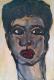 Südseeinsulaner - Jutta Schröder - Aquarell auf Leinwand - Gesichter-Männer - Expressionismus Südseeinsulaner - Jutta Schröder - Aquarell auf Leinwand - Gesichter-Männer - Expressionismus
