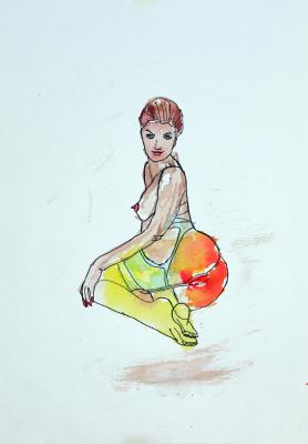 Zeichnung Nude 10 (Aquarellpapier, Tusche, 24x34) - Wolfgang Bretschneider - Array auf Array - Array - Zeichnung Nude 10 (Aquarellpapier, Tusche, 24x34) - Wolfgang Bretschneider - Array auf Array - Array -
