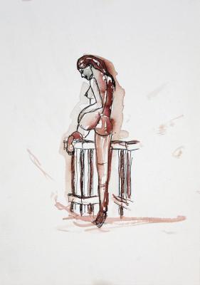 Zeichnung Nude 13 (Aquarellpapier, Tusche, 24x34) - Wolfgang Bretschneider - Array auf Array - Array - Array Zeichnung Nude 13 (Aquarellpapier, Tusche, 24x34) - Wolfgang Bretschneider - Array auf Array - Array - Array