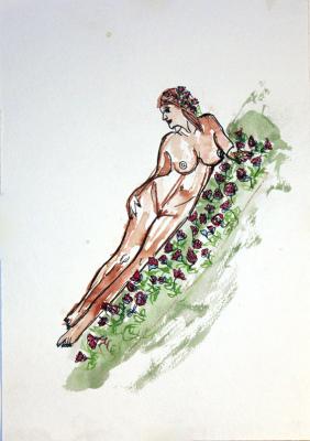 Zeichnung Nude 25 (Aquarellpapier, Tusche, 24x34) - Wolfgang Bretschneider - Array auf Array - Array - Array Zeichnung Nude 25 (Aquarellpapier, Tusche, 24x34) - Wolfgang Bretschneider - Array auf Array - Array - Array