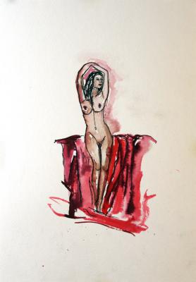 Zeichnung Nude 36 (Aquarellpapier, Tusche, 24x34) - Wolfgang Bretschneider - Array auf Array - Array - Array Zeichnung Nude 36 (Aquarellpapier, Tusche, 24x34) - Wolfgang Bretschneider - Array auf Array - Array - Array