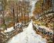 Winterweg - Roswitha Wittich - Ãl auf - Schnee-Wald - Expressionismus Winterweg - Roswitha Wittich - Ãl auf - Schnee-Wald - Expressionismus