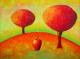Landschaft mit Apfel . - Ira Batt - Ãl auf Leinwand - Bäume-Landschaft - Surrealismus-Symbolismus Landschaft mit Apfel . - Ira Batt - Ãl auf Leinwand - Bäume-Landschaft - Surrealismus-Symbolismus