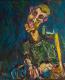 \ Gedanken an ihr \ - Biko Nna - Ãl auf Leinwand - Portrait-Rosen - Expressionismus \ Gedanken an ihr \ - Biko Nna - Ãl auf Leinwand - Portrait-Rosen - Expressionismus