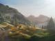 Berge - Nadezda Filimonow - Ãl auf Leinwand - Bäume-Berge-Himmel-Wald-Sommer-Morgen-Sonne - Realismus Berge - Nadezda Filimonow - Ãl auf Leinwand - Bäume-Berge-Himmel-Wald-Sommer-Morgen-Sonne - Realismus