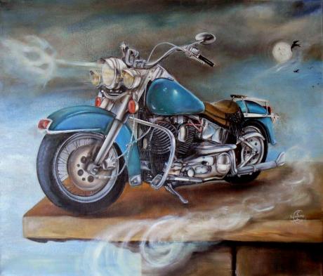 1989 FLSTC Heritage Gemälde einer Harley Davidson - . Mattiesson - Array auf Array - Array - Array 1989 FLSTC Heritage Gemälde einer Harley Davidson - . Mattiesson - Array auf Array - Array - Array