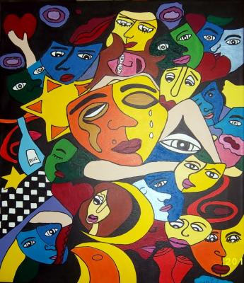 Menschen-Masken - Monika Allenbach - Array auf Array - - Menschen-Masken - Monika Allenbach - Array auf Array - -