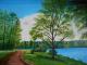 Naunhofer See Leipzig - Sandra Sobota - Acryl auf Leinwand - See-Wald - 