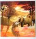 Elefanten in der Savanne - Leandra Born - Acryl auf Leinwand - Natur - Elefanten in der Savanne - Leandra Born - Acryl auf Leinwand - Natur -