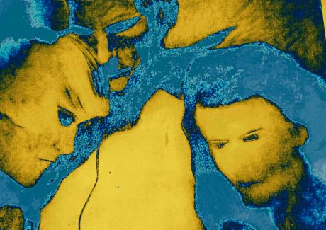 Drei (bearb. gelb-blau) - Ursula Langa - Array auf - Array - Drei (bearb. gelb-blau) - Ursula Langa - Array auf - Array -