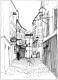 Salzburg Goldgasse - Stephan Trauner - Tinte-Tusche auf - Stadtansichten - Salzburg Goldgasse - Stephan Trauner - Tinte-Tusche auf - Stadtansichten -