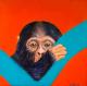 Schimpansenjunges - Susanne Urtel-Stappmanns - Acryl auf Leinwand - Wildtiere - Fotorealismus-PopArt Schimpansenjunges - Susanne Urtel-Stappmanns - Acryl auf Leinwand - Wildtiere - Fotorealismus-PopArt