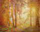 Oktobersonne - Fred Hahn - Ãl auf Leinwand - Wald-Herbst - Gegenständlich Oktobersonne - Fred Hahn - Ãl auf Leinwand - Wald-Herbst - Gegenständlich