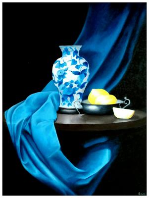 Vase mit blauen Blumen - Ramona Boehme - Array auf Array - Array - Vase mit blauen Blumen - Ramona Boehme - Array auf Array - Array -