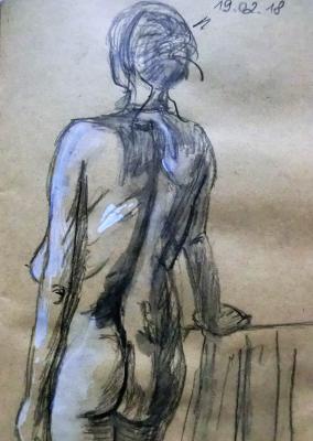 Akt stehend Skizze - Evelyn Brosche - auf Array - - Akt stehend Skizze - Evelyn Brosche - auf Array - -