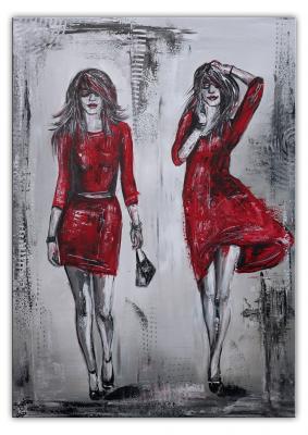 Frauen in rote Kleider Malerei Acrylbild Gemälde - Alexandra Brehm - Array auf Array - Array - Array Frauen in rote Kleider Malerei Acrylbild Gemälde - Alexandra Brehm - Array auf Array - Array - Array
