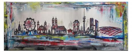 München Skyline abstrakt gemaltes Kunstbild - Alexandra Brehm - Array auf Array - Array - Array München Skyline abstrakt gemaltes Kunstbild - Alexandra Brehm - Array auf Array - Array - Array