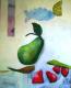 Birne - A. Eykman - Acryl auf Leinwand - Stillleben - Birne - A. Eykman - Acryl auf Leinwand - Stillleben -