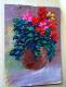 Blumentopf Mit Rosa Blüten - Anett Johanna Schaaf - Acryl auf Holz - Blumen - Klassisch Blumentopf Mit Rosa Blüten - Anett Johanna Schaaf - Acryl auf Holz - Blumen - Klassisch