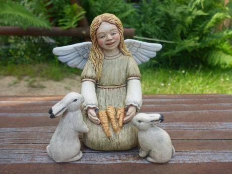 Engel mit Schneehasen - Anna Kirsche - auf - Array - Engel mit Schneehasen - Anna Kirsche - auf - Array -